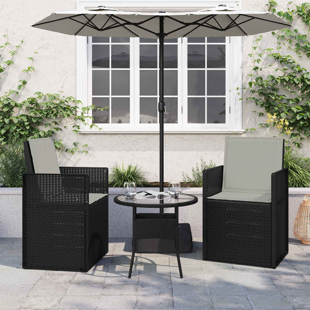 Zit- en Rugkussens 2 pcs Lichtgrijs 47 x 45 x 2 cm Polyester is nu te koop bij PeponiXL, paradijselijk wonen!