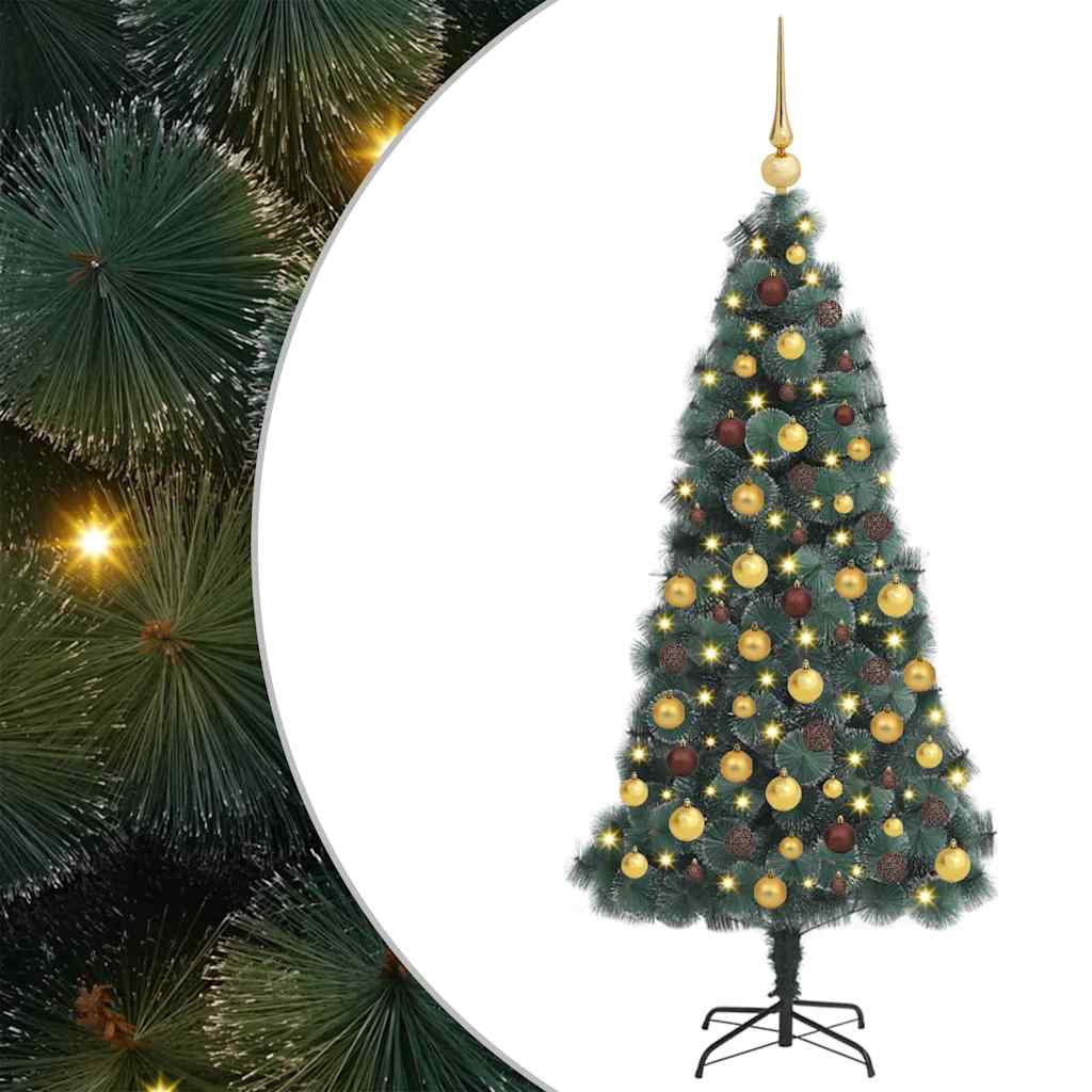 Kunstmatige voorverlichte kerstboom met ballenset Groen 240 cm is nu te koop bij PeponiXL, paradijselijk wonen!