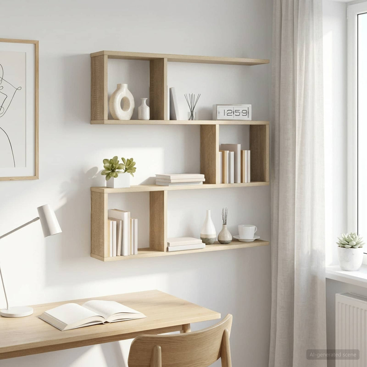 Wandplank Sonoma Eiken 80 x 12 x 79,5 cm Bewerkt hout is nu te koop bij PeponiXL, paradijselijk wonen!