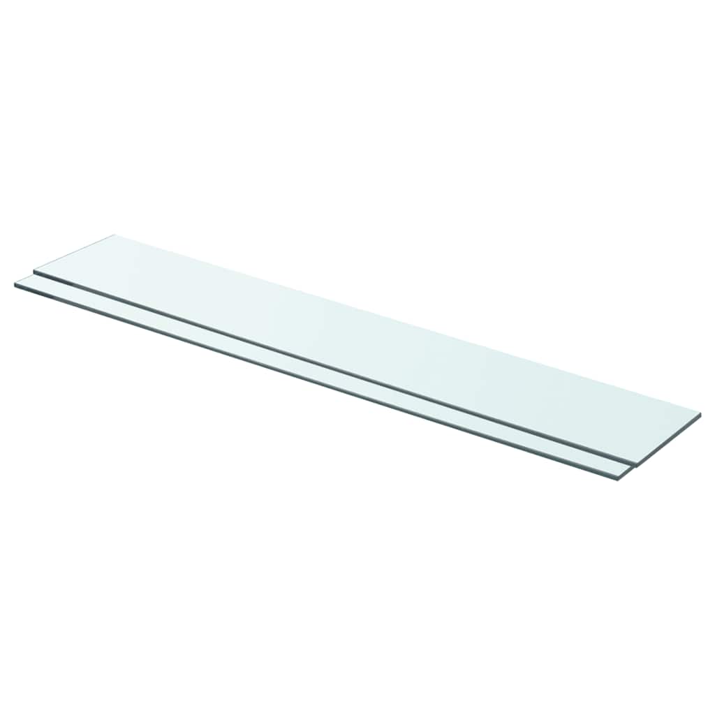 Schappen 2 st 80x12 cm glas transparant is nu te koop bij PeponiXL, paradijselijk wonen!
