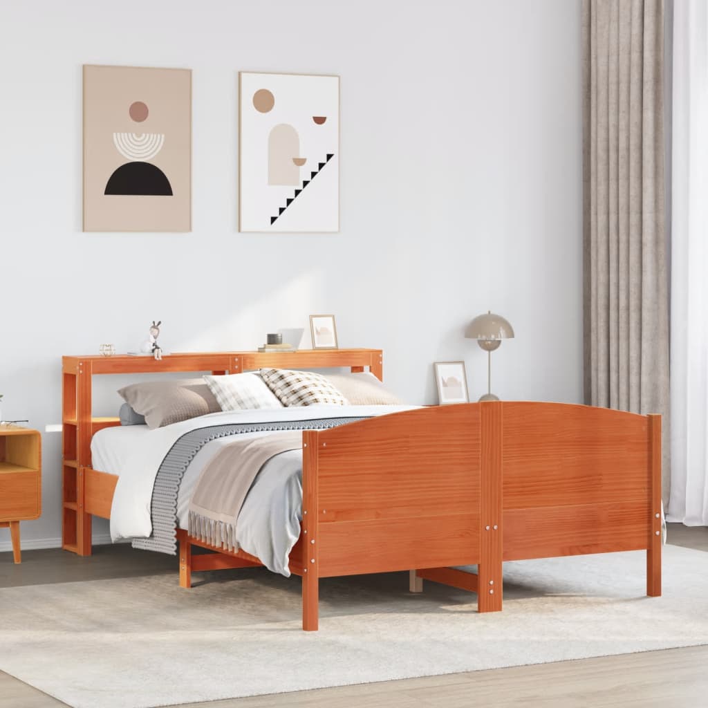 Bedframe zonder matras massief grenenhout wasbruin 150x200 cm is nu te koop bij PeponiXL, paradijselijk wonen!