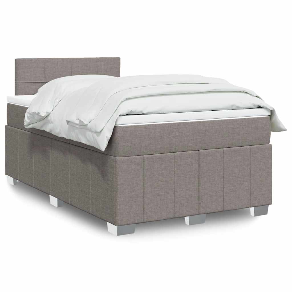 Boxspring met matras stof taupe 120x200 cm is nu te koop bij PeponiXL, paradijselijk wonen!