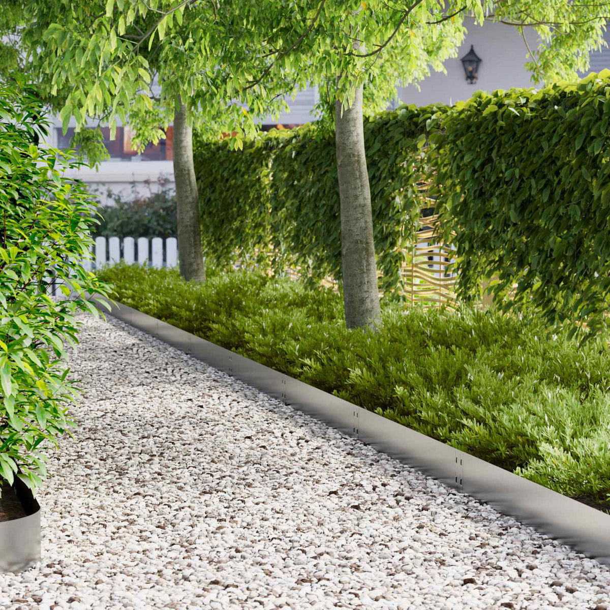 Gazonrand 30 pcs 100 x 20 cm Staal Zilverkleurig is nu te koop bij PeponiXL, paradijselijk wonen!