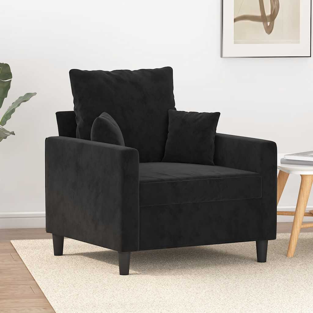 Fauteuil 60 cm fluweel zwart is nu te koop bij PeponiXL, paradijselijk wonen!