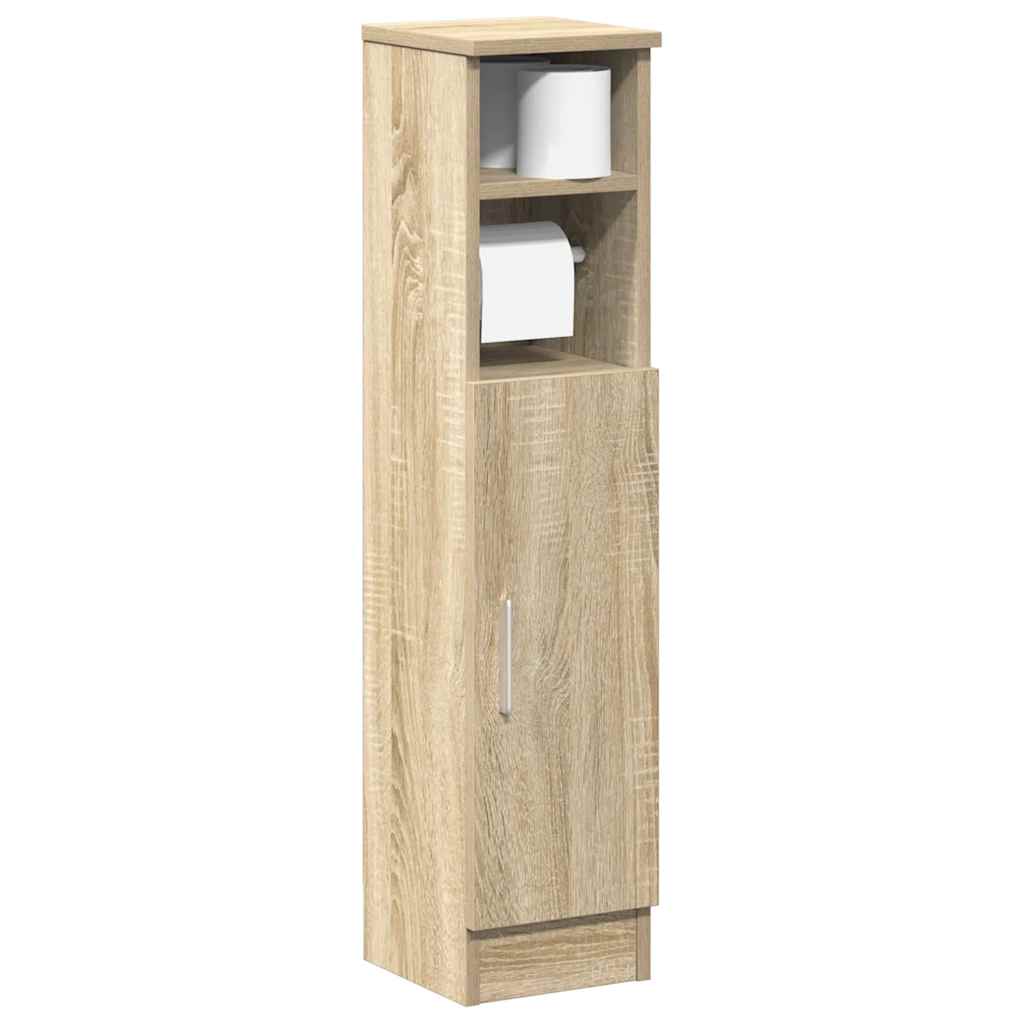 Badkamerkast met rolhouder 20,5x22x90 cm sonoma eikenkleurig is nu te koop bij PeponiXL, paradijselijk wonen!