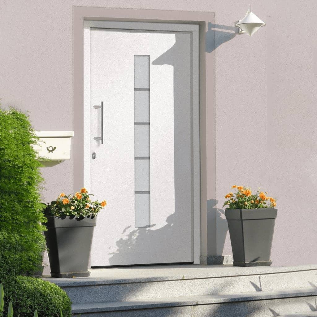Voordeur 100x200 cm aluminium en PVC wit is nu te koop bij PeponiXL, paradijselijk wonen!
