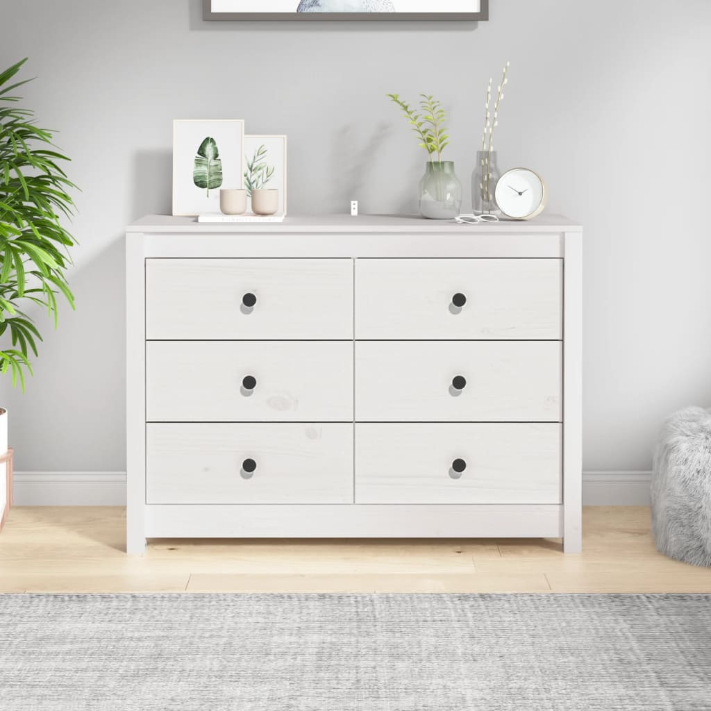 Dressoir 100x40x72 cm massief grenenhout wit is nu te koop bij PeponiXL, paradijselijk wonen!