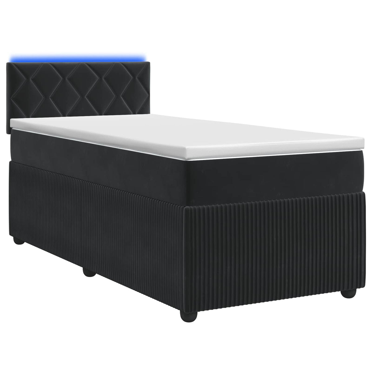 Boxspringbed met matras Zwart 80 x 200 cm Fluweel is nu te koop bij PeponiXL, paradijselijk wonen!