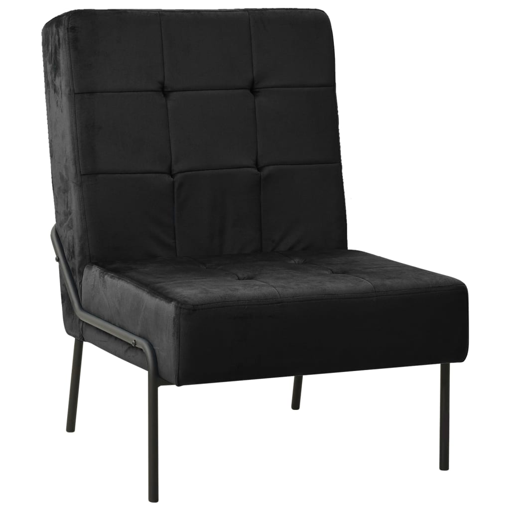 Relaxstoel 65x79x87 cm fluweel zwart is nu te koop bij PeponiXL, paradijselijk wonen!