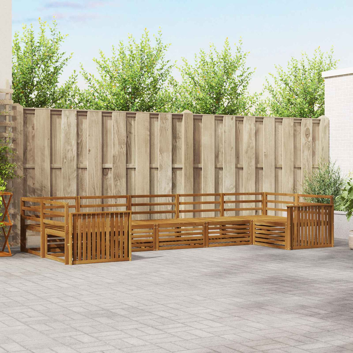 Buiten bankenset 7 pcs Naturel is nu te koop bij PeponiXL, paradijselijk wonen!