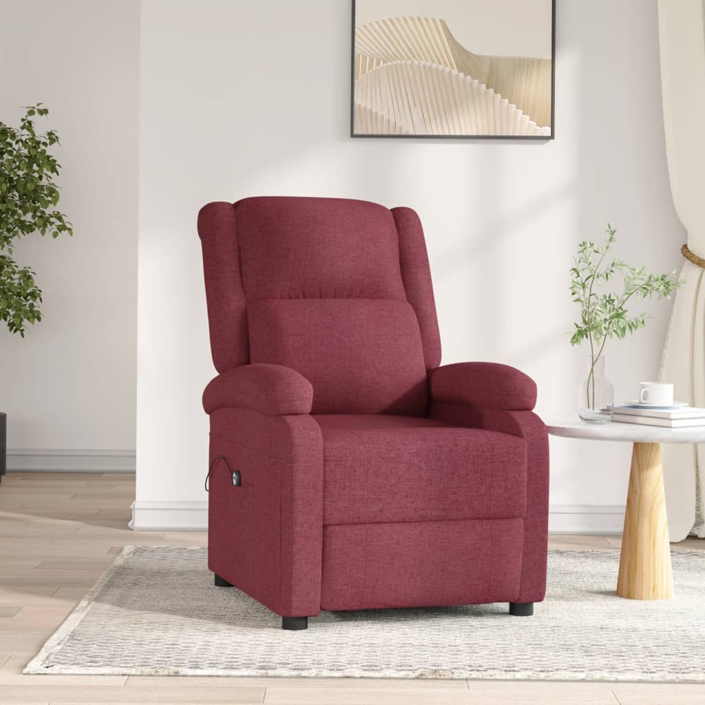 Fauteuil verstelbaar elektrisch stof wijnrood is nu te koop bij PeponiXL, paradijselijk wonen!
