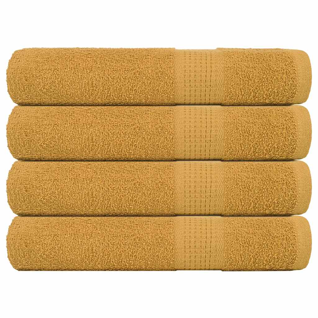 Handdoeken FROGN 4 st 100x200 cm 360 g/m² goud is nu te koop bij PeponiXL, paradijselijk wonen!