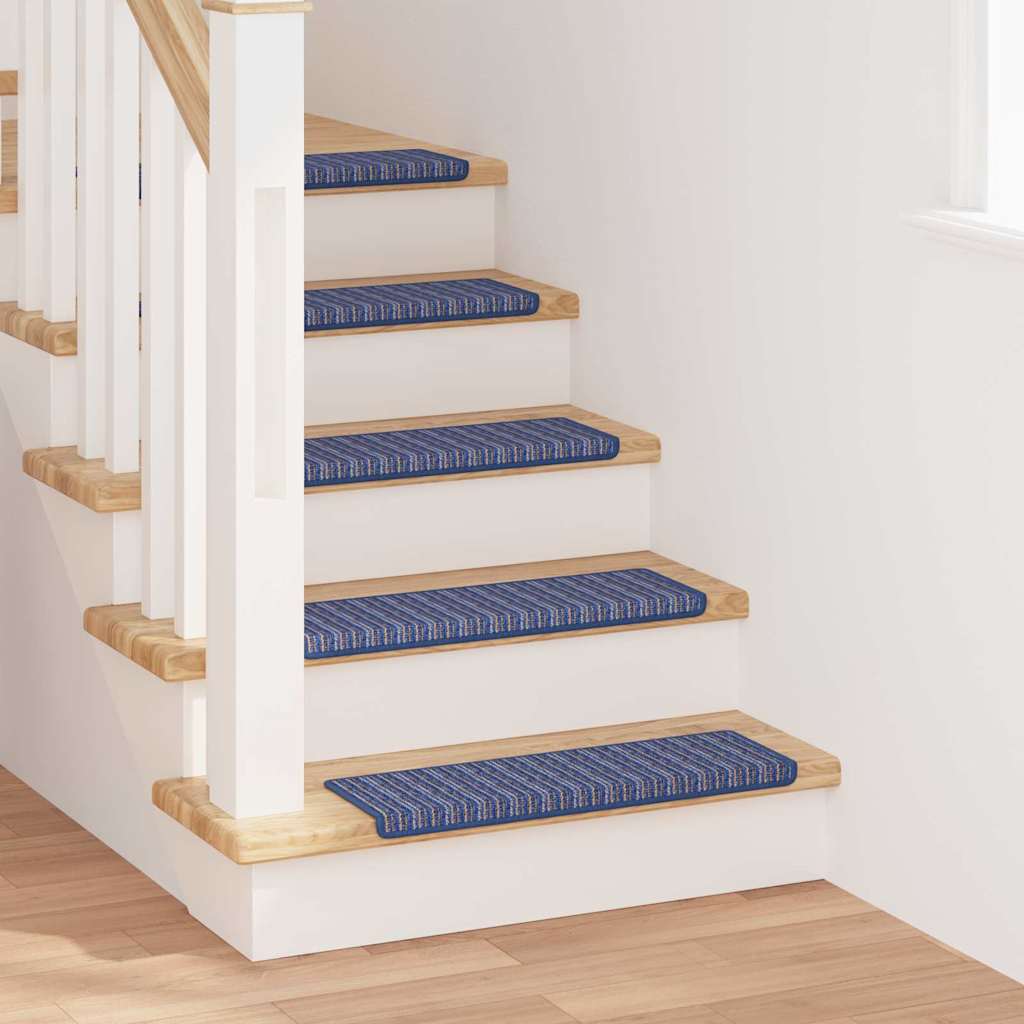 Zelfklevende Trapmatten Gestreept 15 pcs Blauw 65 x 21 x 4 cm is nu te koop bij PeponiXL, paradijselijk wonen!