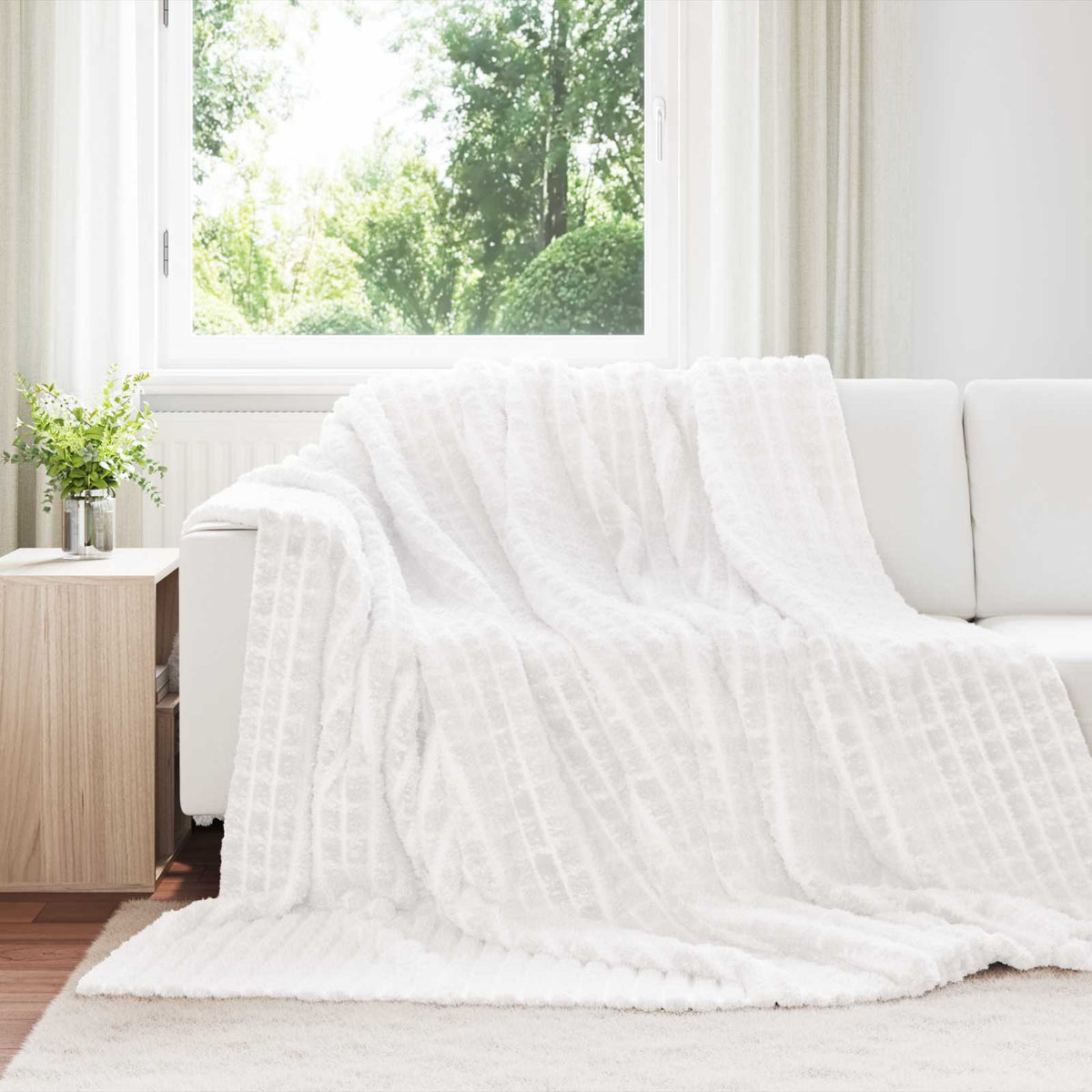 Kleden 6 pcs Wit 270 x 240 cm Fleece is nu te koop bij PeponiXL, paradijselijk wonen!