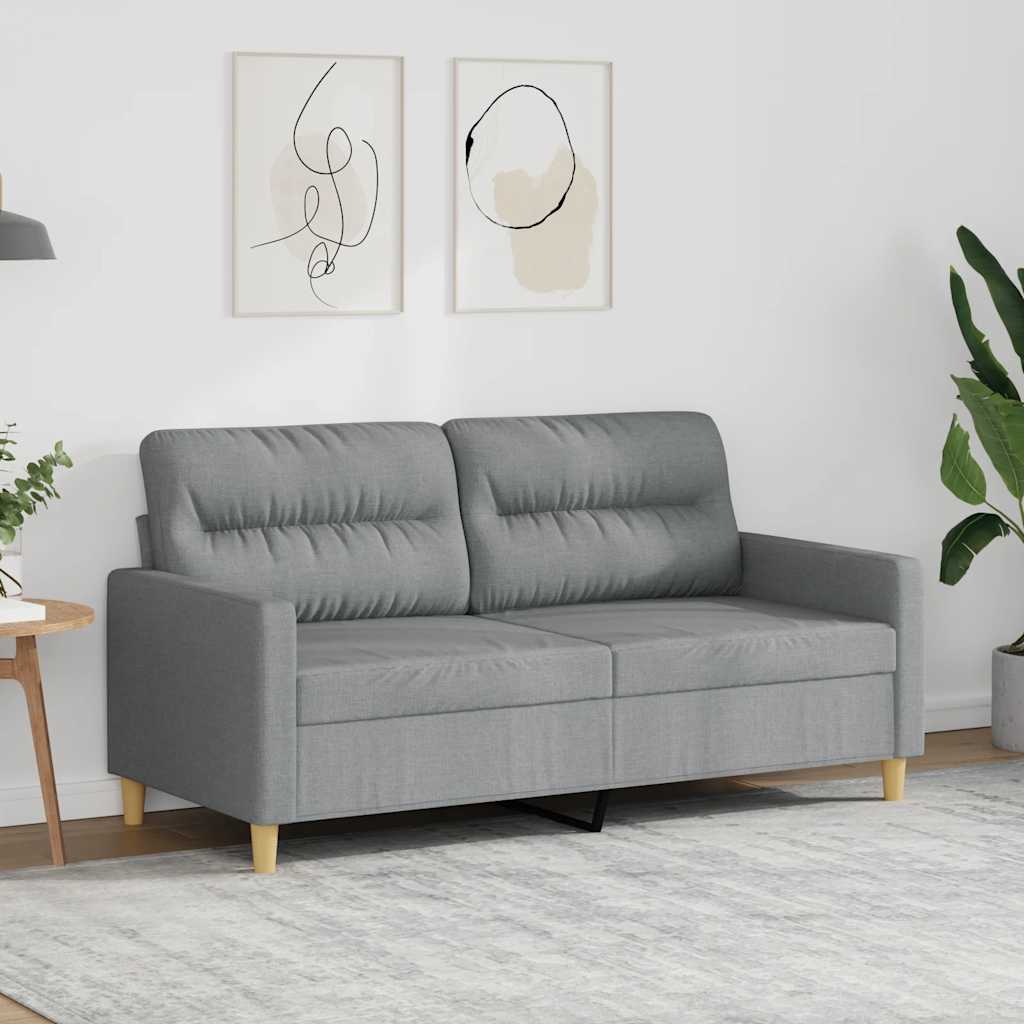 Tweezitsbank 140 cm stof lichtgrijs is nu te koop bij PeponiXL, paradijselijk wonen!
