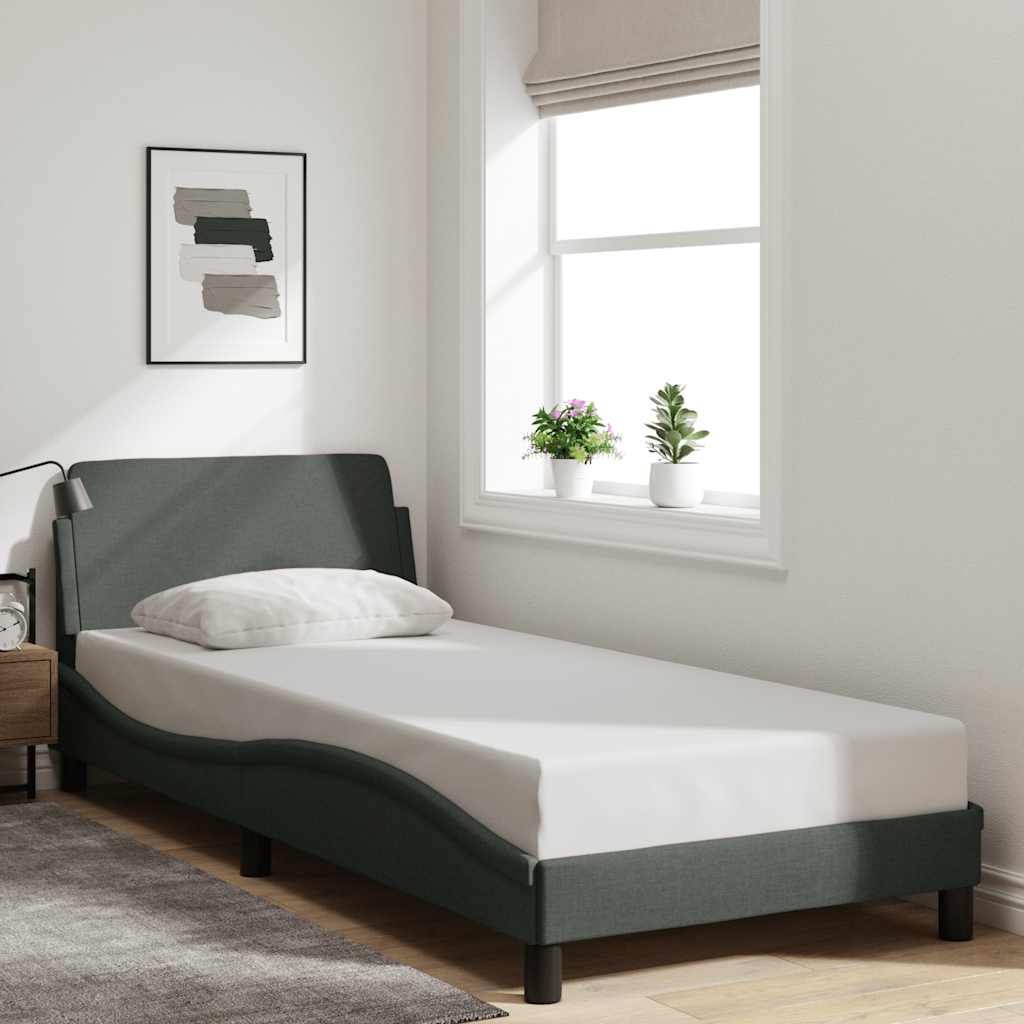 Bedframe Dover donkergrijs 90x190 cm stof is nu te koop bij PeponiXL, paradijselijk wonen!