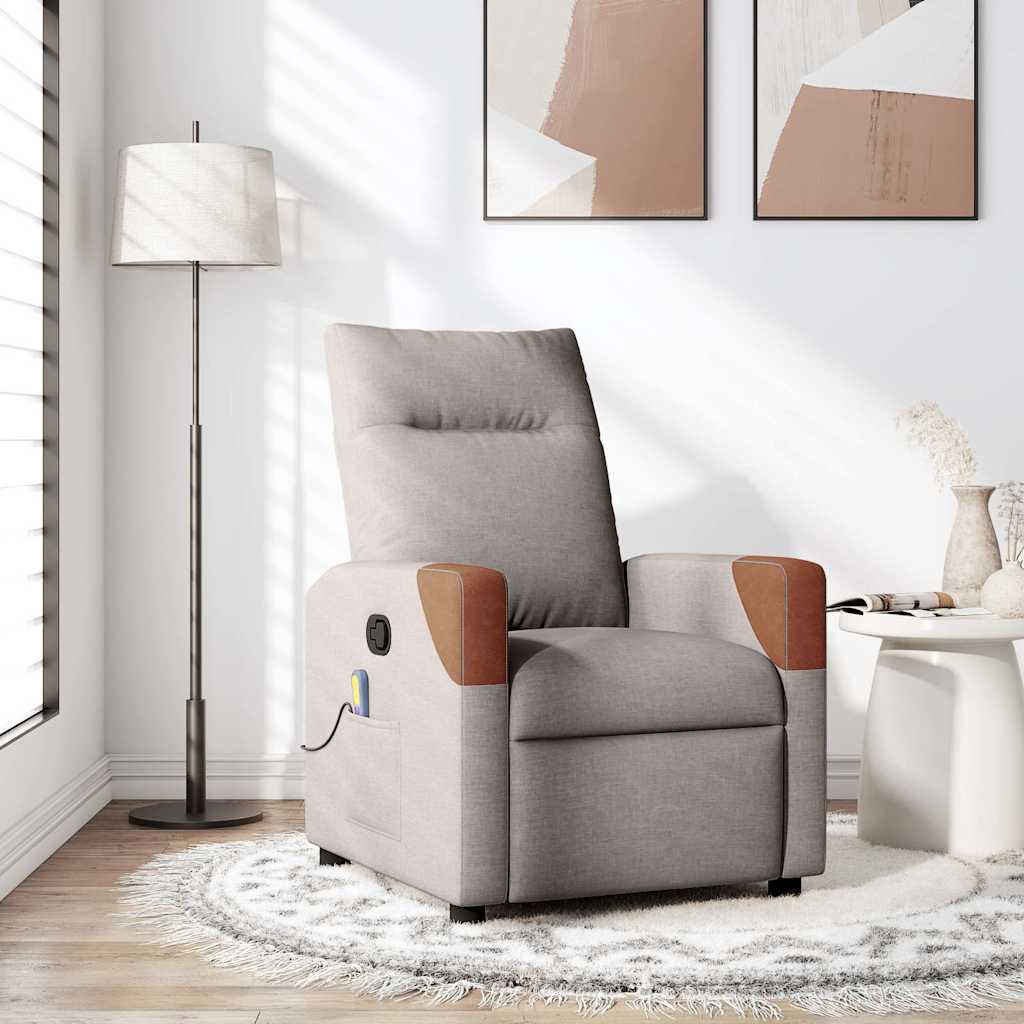 Massagestoel verstelbaar stof taupe is nu te koop bij PeponiXL, paradijselijk wonen!
