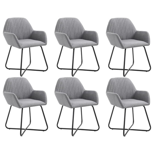 Eetkamerstoelen 6 st stof lichtgrijs is nu te koop bij PeponiXL, paradijselijk wonen!