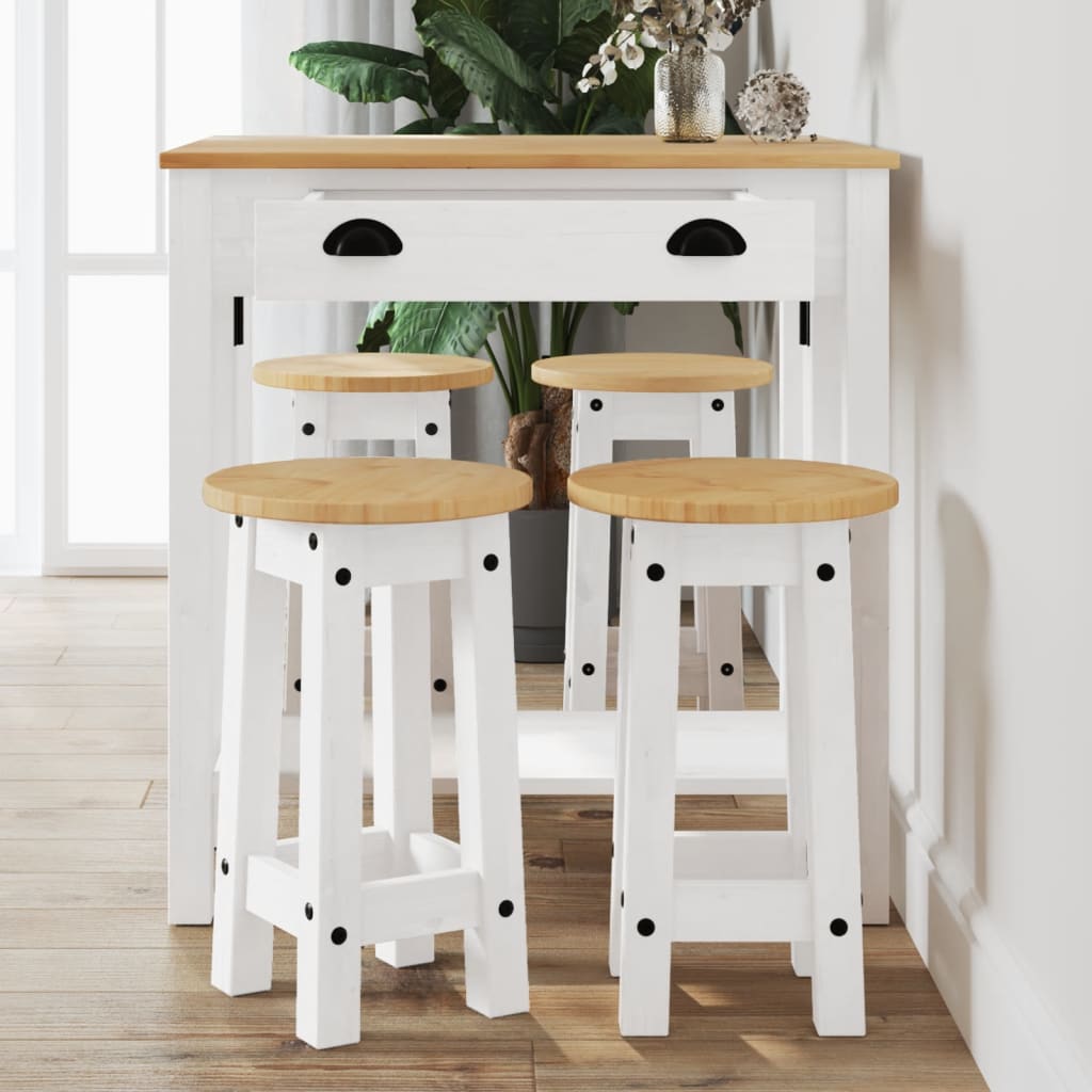 5-delige Barset massief grenenhout wit is nu te koop bij PeponiXL, paradijselijk wonen!