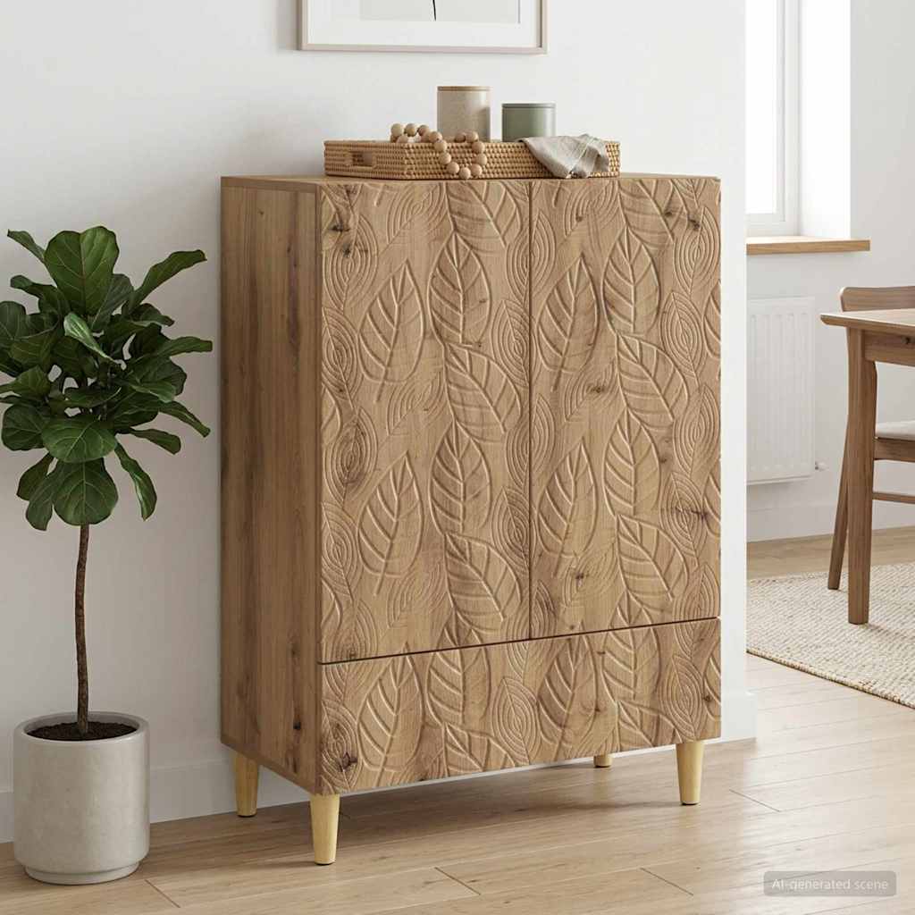 Dressoir Artisanaal eiken 66 x 34,5 x 95 cm Bewerkt hout is nu te koop bij PeponiXL, paradijselijk wonen!