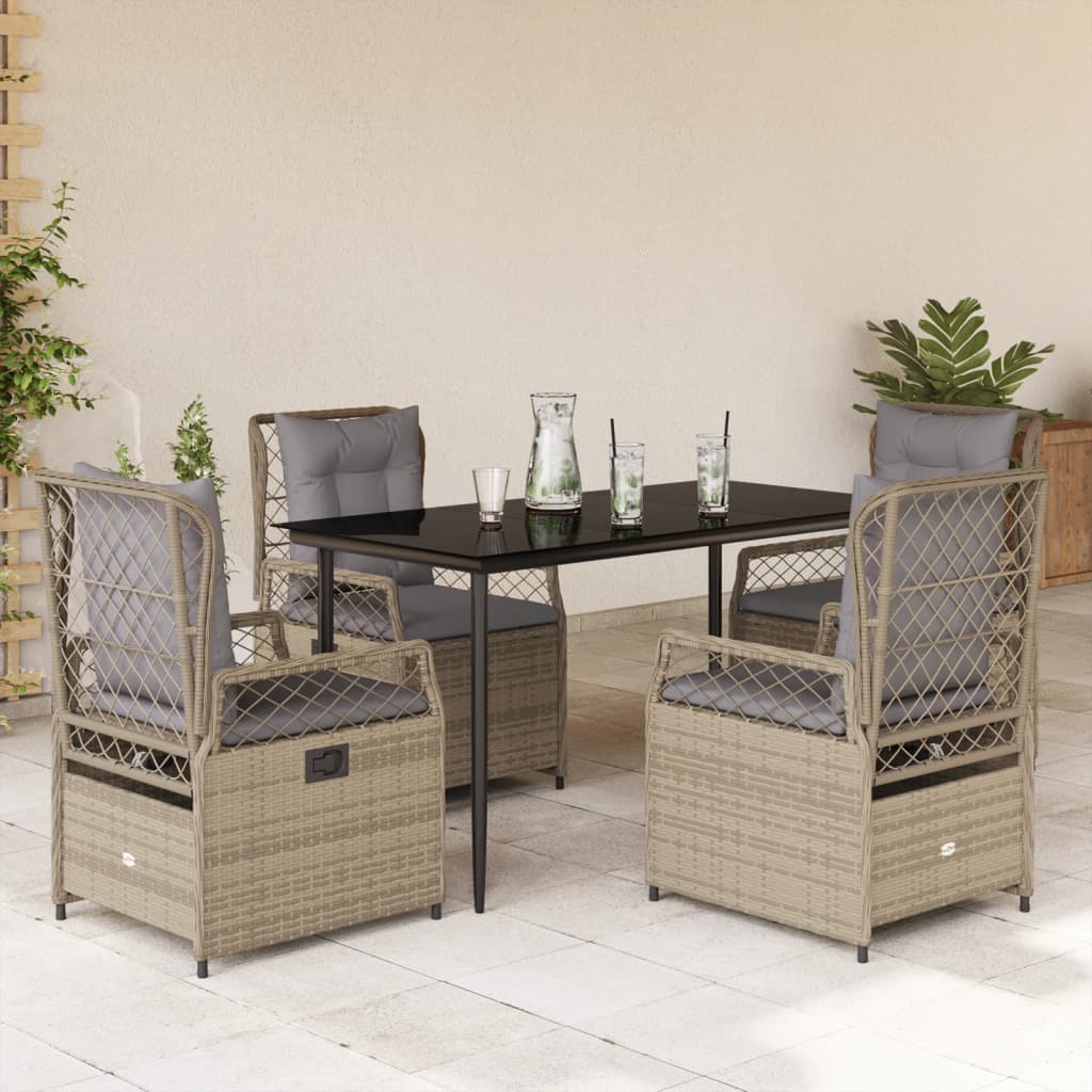 5-delige Tuinset met kussens poly rattan beige is nu te koop bij PeponiXL, paradijselijk wonen!