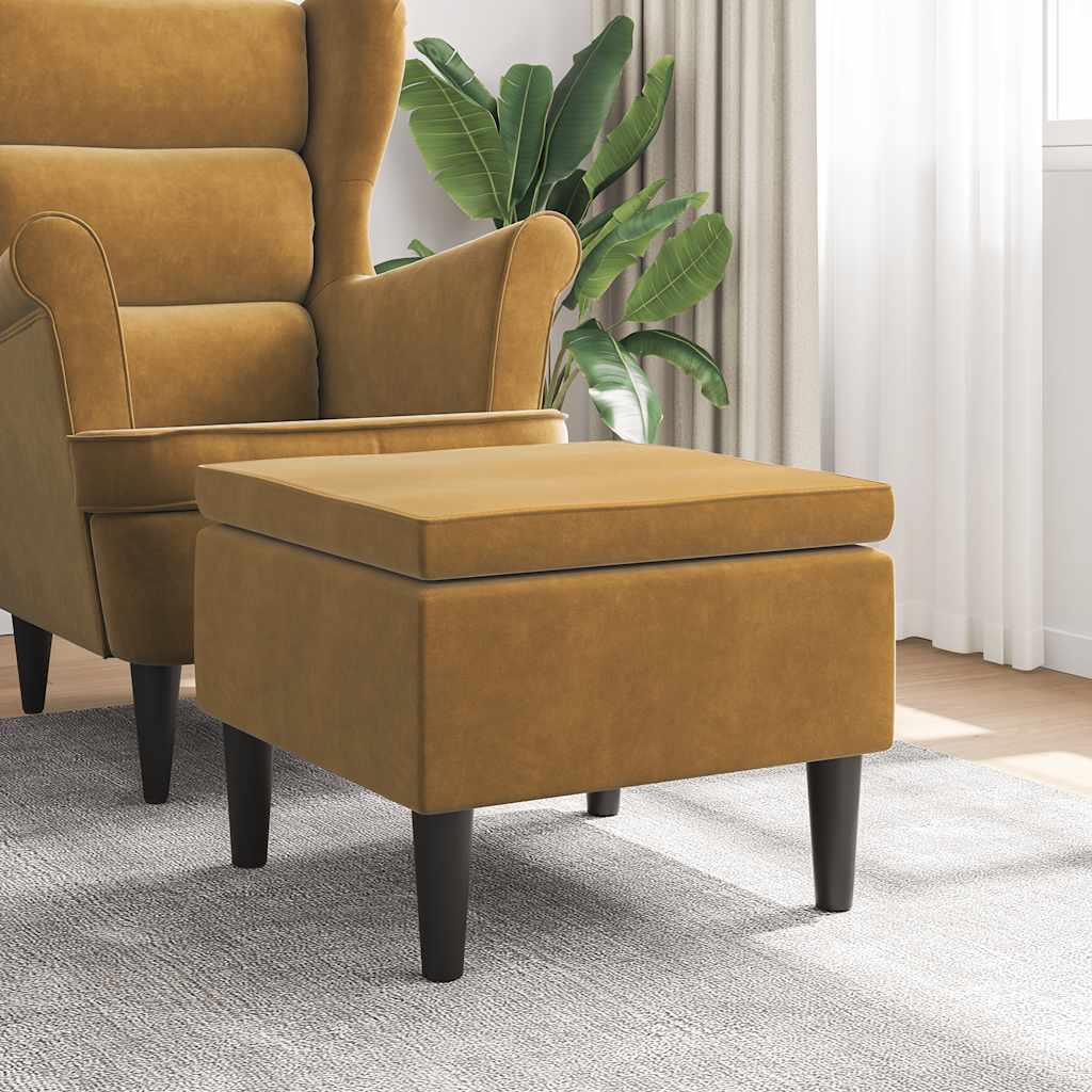 Kruk met houten poten fluweel bruin is nu te koop bij PeponiXL, paradijselijk wonen!