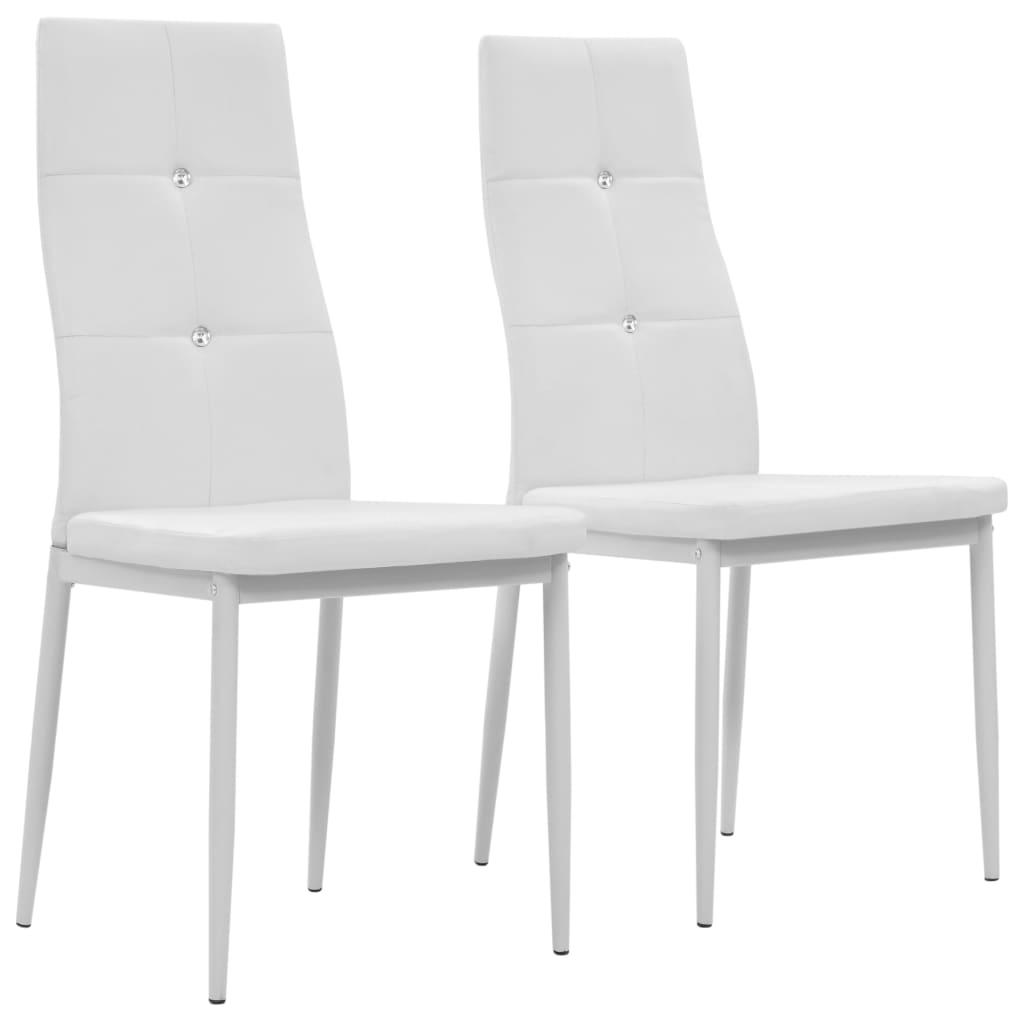 Eetkamerstoelen 2 st kunstleer wit is nu te koop bij PeponiXL, paradijselijk wonen!