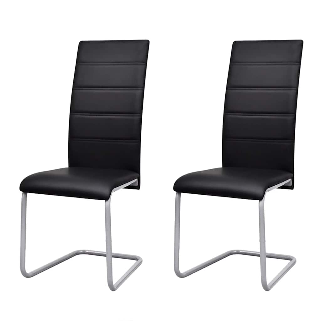 Eetkamerstoelen 2 st kunstleer zwart is nu te koop bij PeponiXL, paradijselijk wonen!