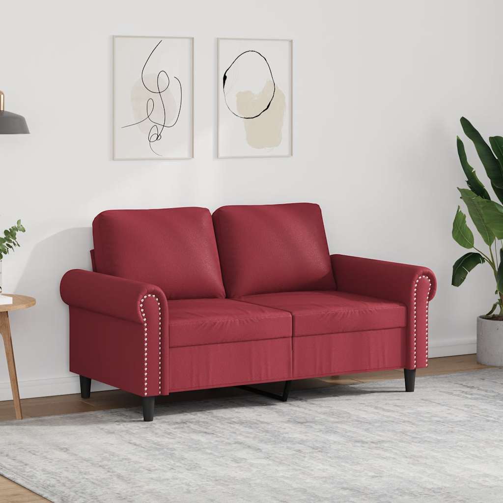 Tweezitsbank 120 cm kunstleer wijnrood is nu te koop bij PeponiXL, paradijselijk wonen!