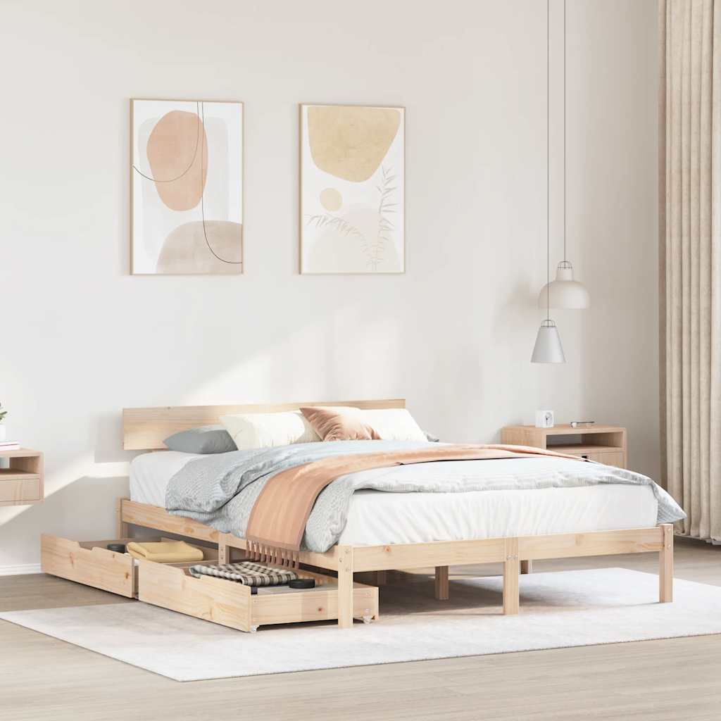Bedframe zonder matras massief grenenhout 120x190 cm is nu te koop bij PeponiXL, paradijselijk wonen!