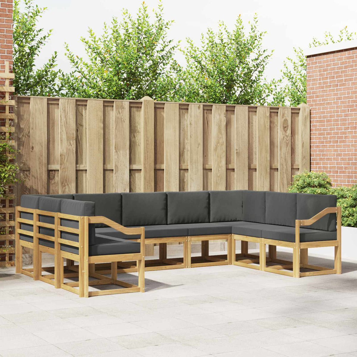 Buiten bankenset met kussen 9 pcs Wit en antracietkleurig is nu te koop bij PeponiXL, paradijselijk wonen!