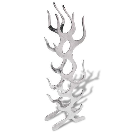 Wijnrek vlammenvorm 9 flessen zilver aluminium is nu te koop bij PeponiXL, paradijselijk wonen!