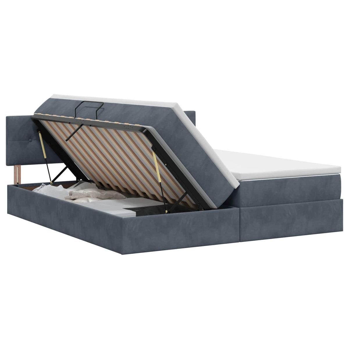 Opslag bed met hoofdeinde 2 st Donkergrijs is nu te koop bij PeponiXL, paradijselijk wonen!