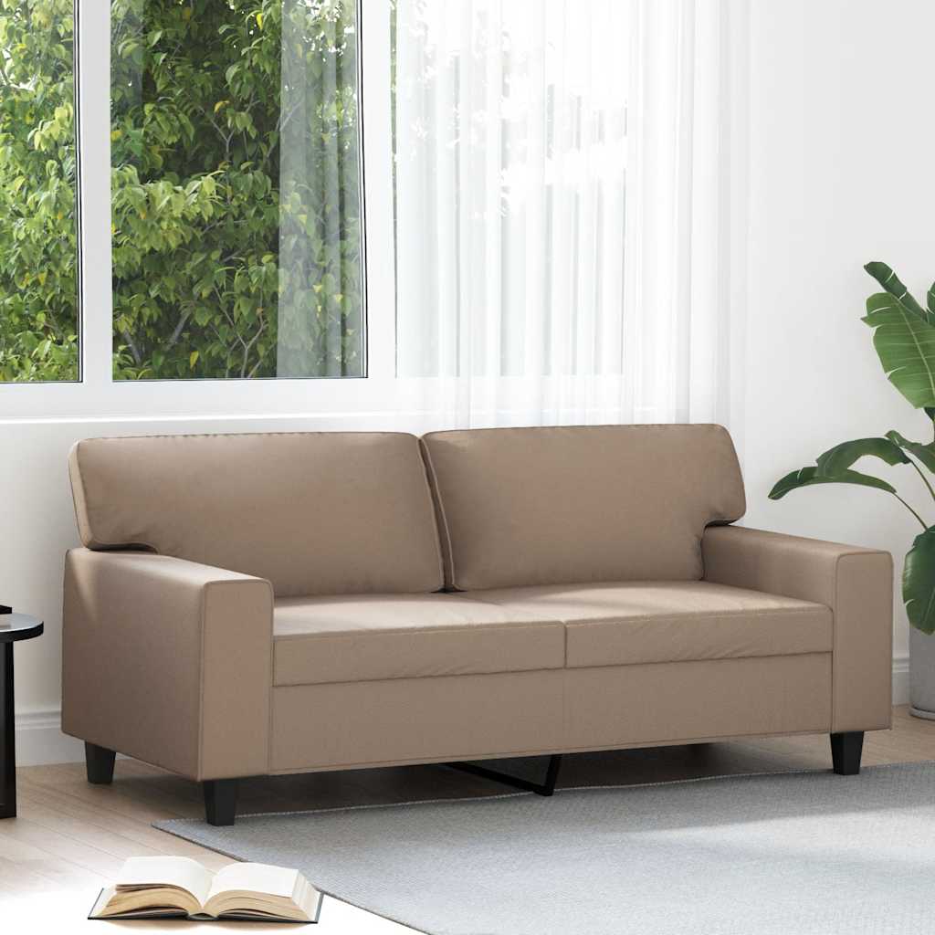 Tweezitsbank 140 cm kunstleer cappuccinokleurig is nu te koop bij PeponiXL, paradijselijk wonen!