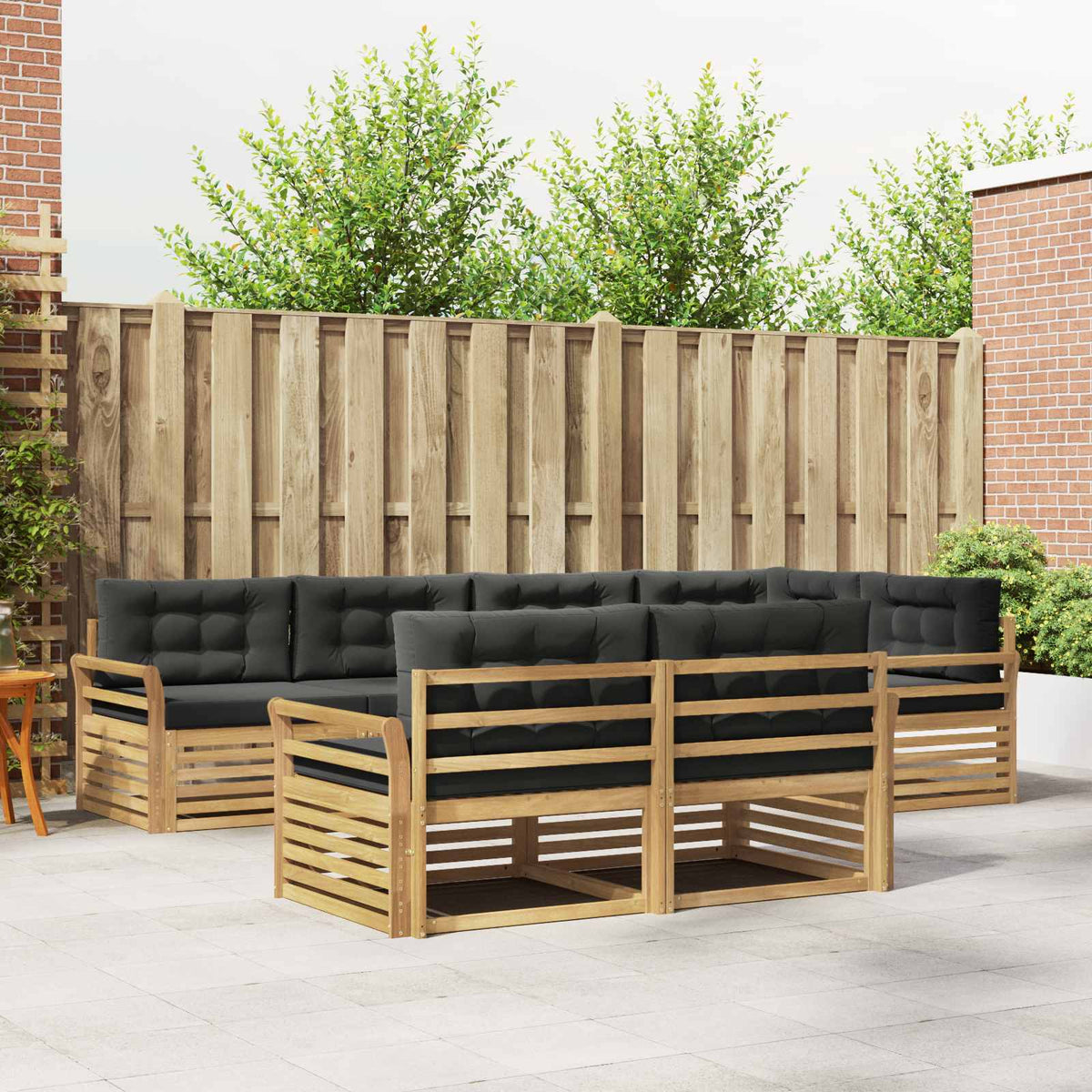 Buiten bankenset 7 pcs Wit en antracietkleurig is nu te koop bij PeponiXL, paradijselijk wonen!