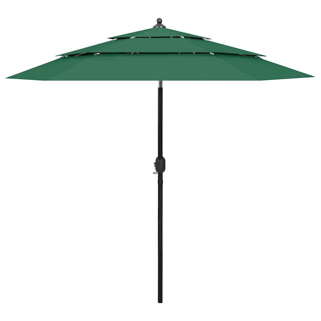 Parasol 3-laags met aluminium paal 2,5 m groen is nu te koop bij PeponiXL, paradijselijk wonen!
