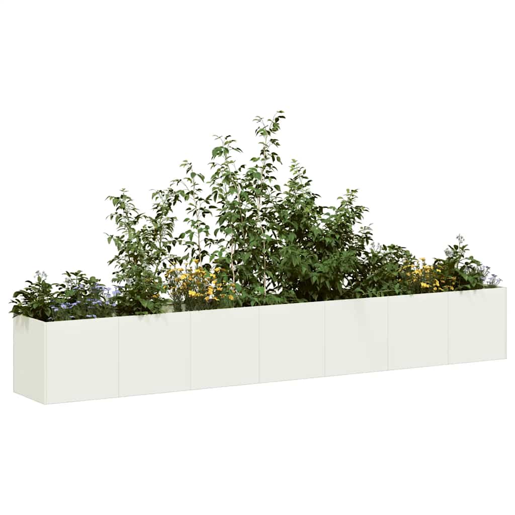 Plantenbak 280x40x40 cm koudgewalst staal wit is nu te koop bij PeponiXL, paradijselijk wonen!