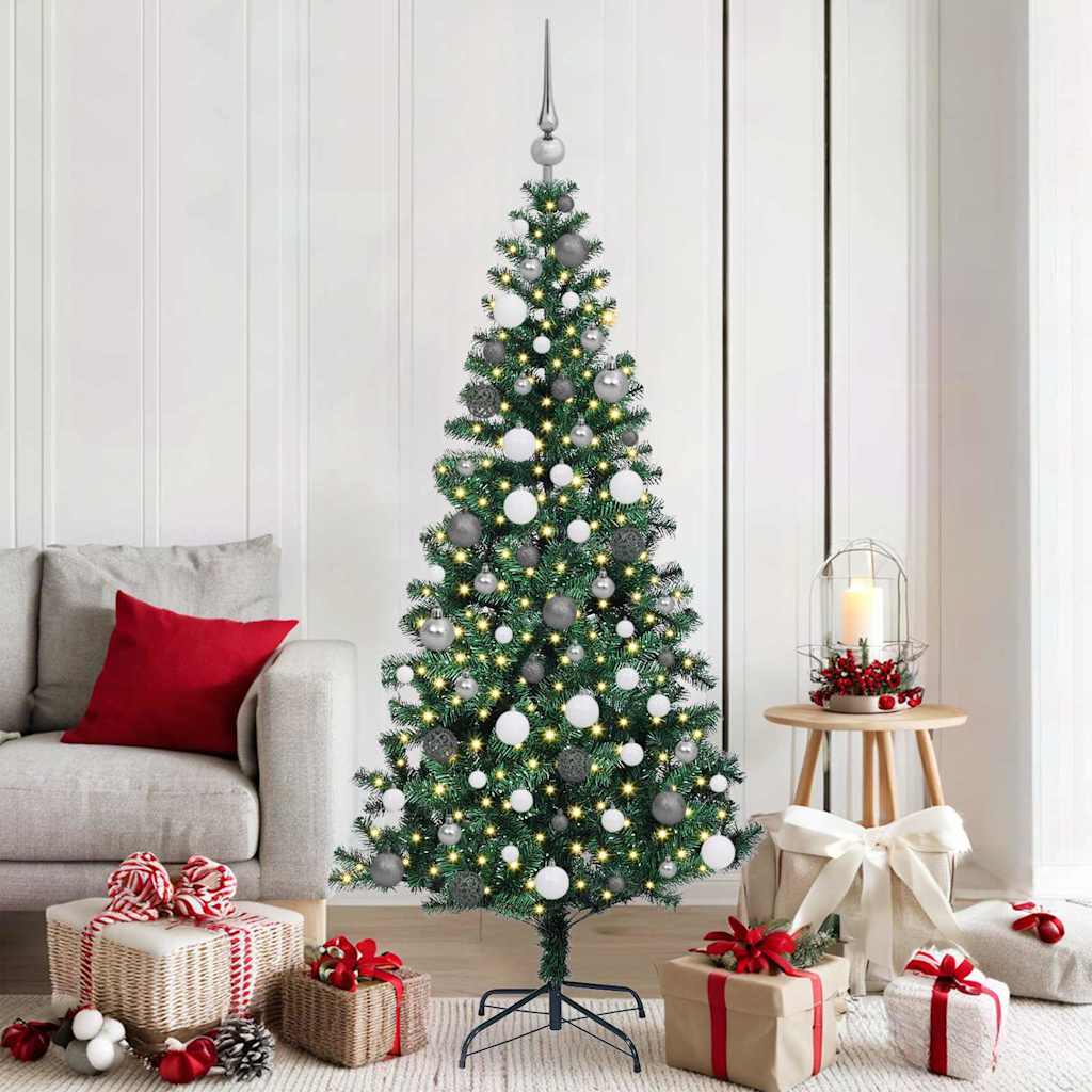 Kunstmatig Voorverlicht Kerstboom Groen 180 cm PVC en Metaal is nu te koop bij PeponiXL, paradijselijk wonen!