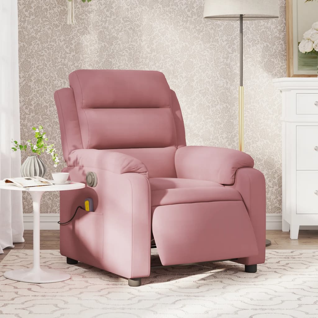 Massagestoel elektrisch verstelbaar fluweel roze is nu te koop bij PeponiXL, paradijselijk wonen!