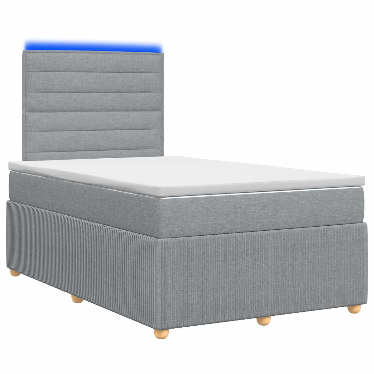 LED Boxspring Bed met Matras Lichtgrijs 120 x 190 cm Stof is nu te koop bij PeponiXL, paradijselijk wonen!