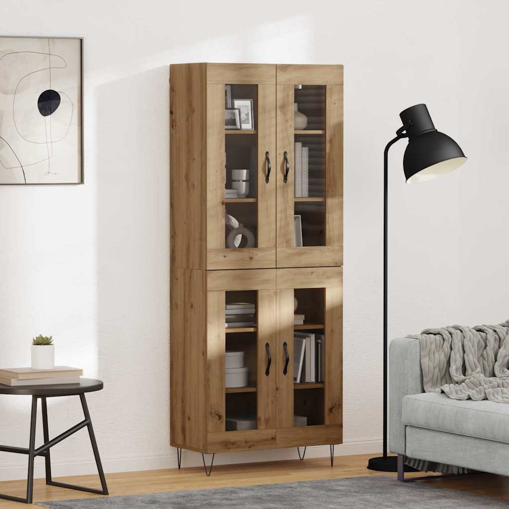 Hoge kast Artisan Eiken 69,5 x 34 x 180 cm Bewerkt hout is nu te koop bij PeponiXL, paradijselijk wonen!