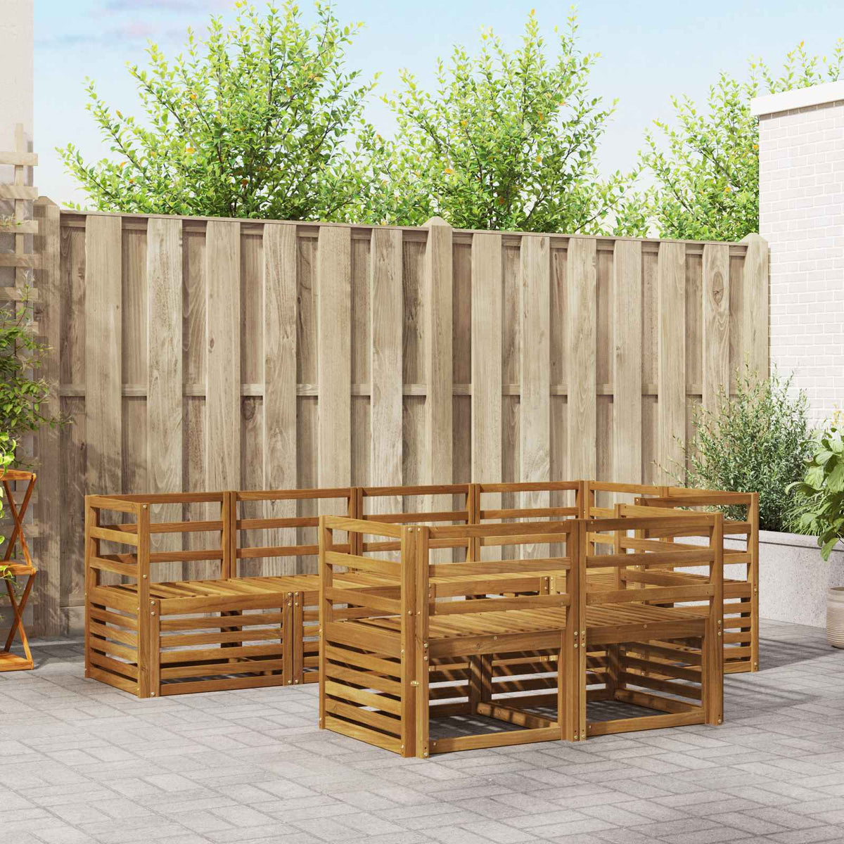 Hoekbank Set 7 pcs Naturel is nu te koop bij PeponiXL, paradijselijk wonen!