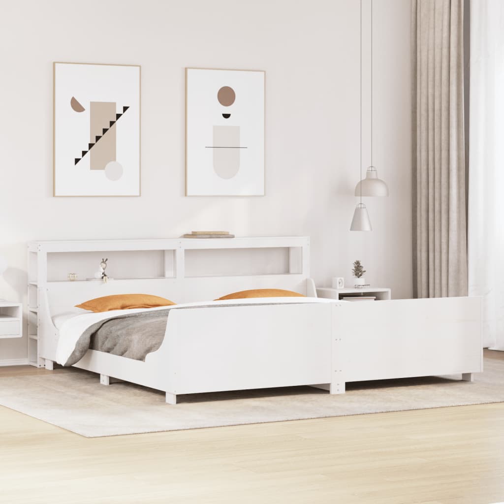 Bedframe zonder matras massief grenenhout wit 180x200 cm is nu te koop bij PeponiXL, paradijselijk wonen!