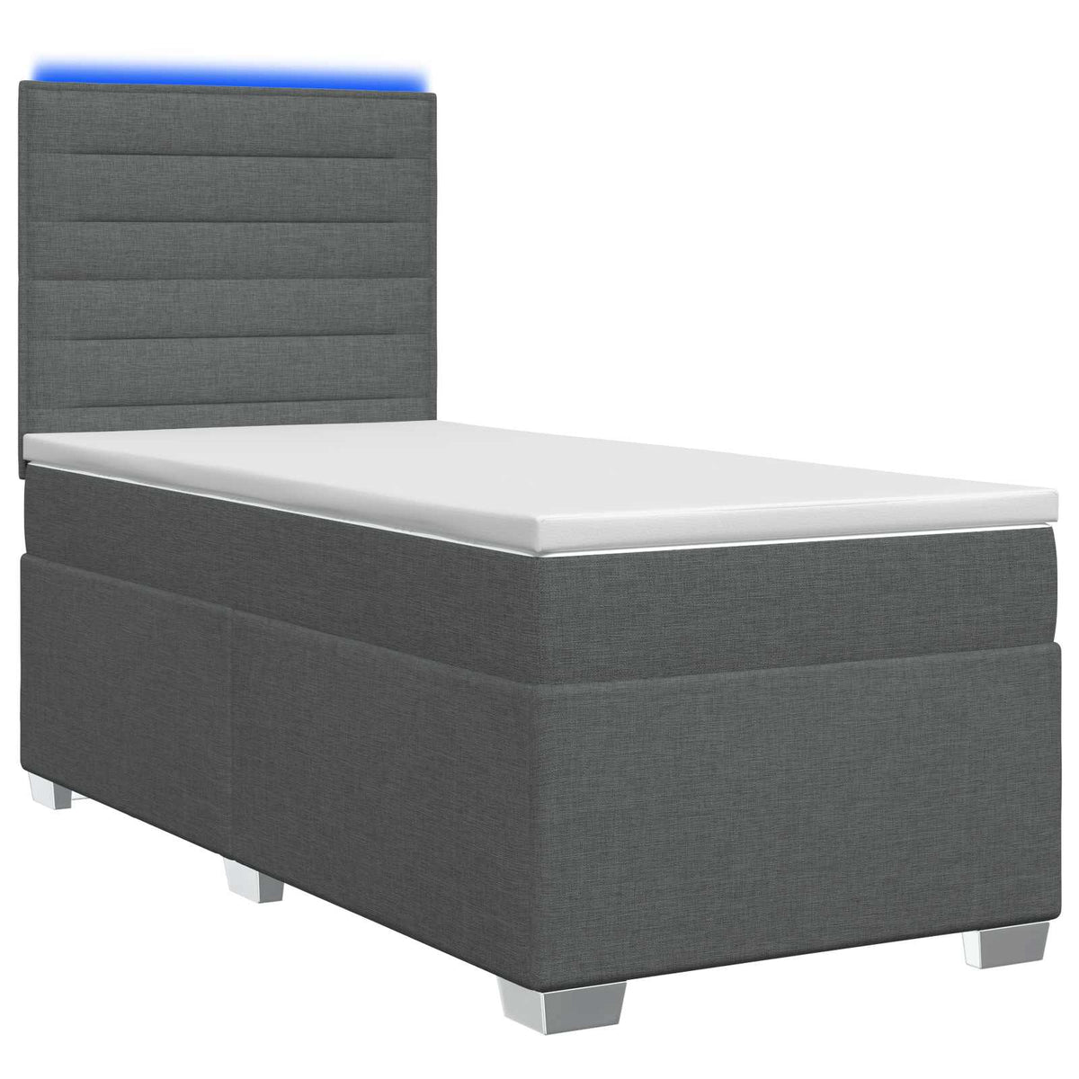 Boxspringbed met matras Donkergrijs 90 x 200 cm Stof is nu te koop bij PeponiXL, paradijselijk wonen!