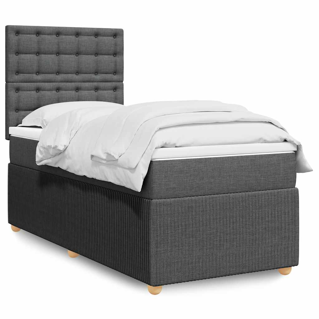 Boxspring met matras stof donkergrijs 80x200 cm is nu te koop bij PeponiXL, paradijselijk wonen!