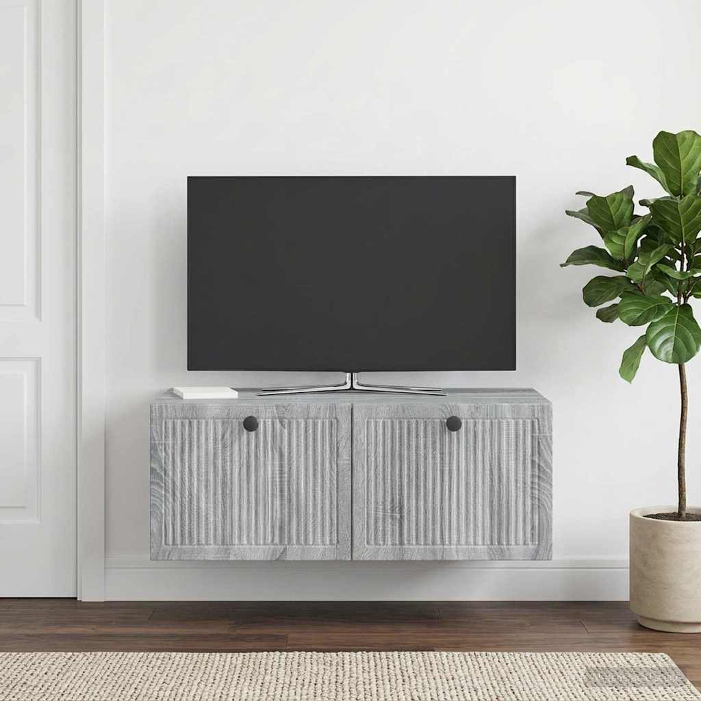 Wandbeugel TV-kast Grijs sonoma 78,5 x 41 x 30 cm Bewerkt hout is nu te koop bij PeponiXL, paradijselijk wonen!