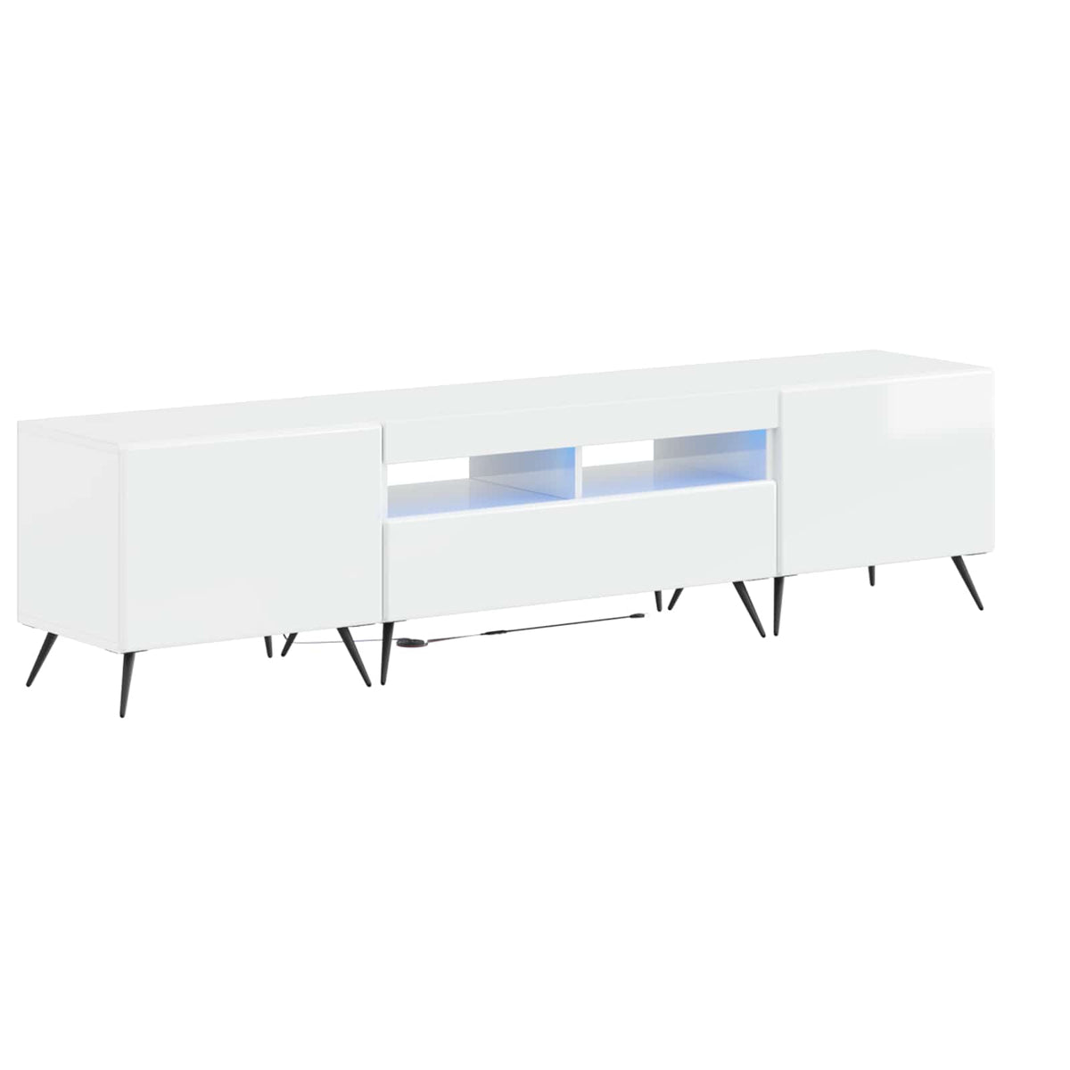 5-delige LED TV-kast Hoogglans Wit Bewerkt hout is nu te koop bij PeponiXL, paradijselijk wonen!