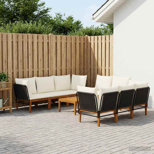 9 pcs Massief acaciahout & touw Naturel is nu te koop bij PeponiXL, paradijselijk wonen!
