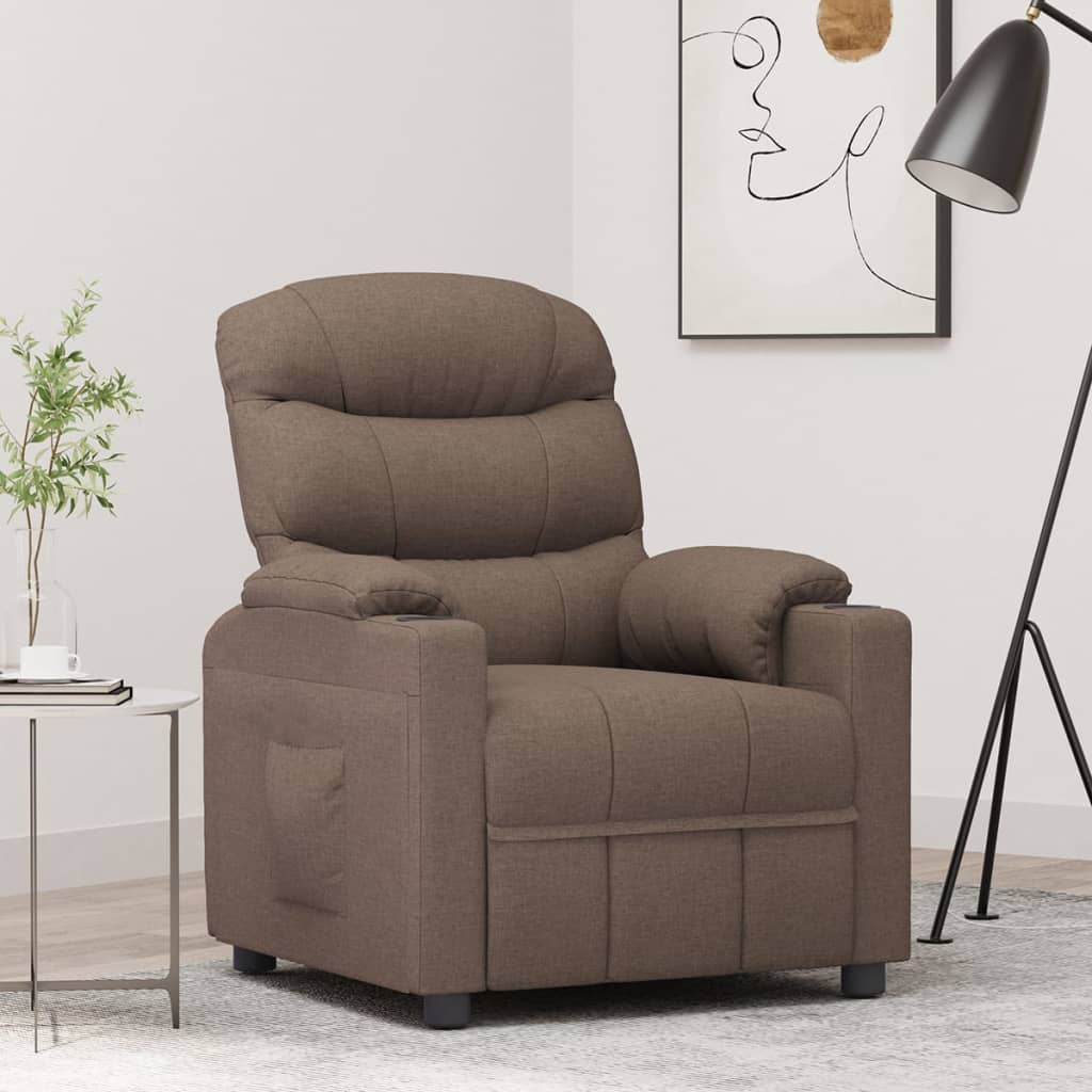 Fauteuil verstelbaar stof taupe is nu te koop bij PeponiXL, paradijselijk wonen!