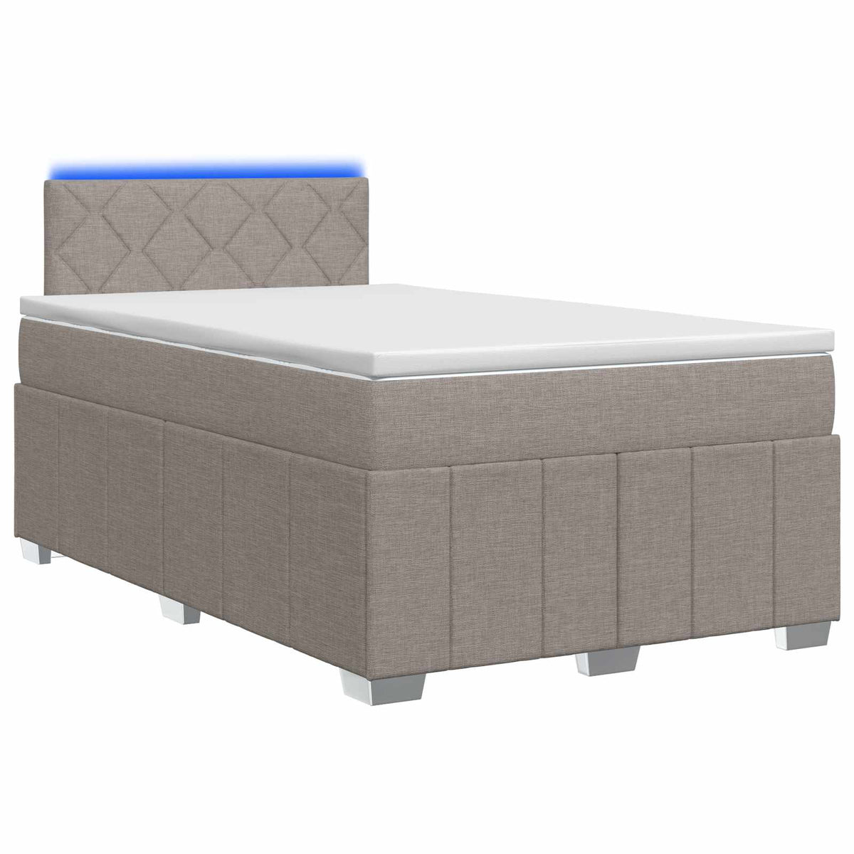 Boxspringbed met matras met hoofdeinde Taupe 120 x 200 cm Stof is nu te koop bij PeponiXL, paradijselijk wonen!
